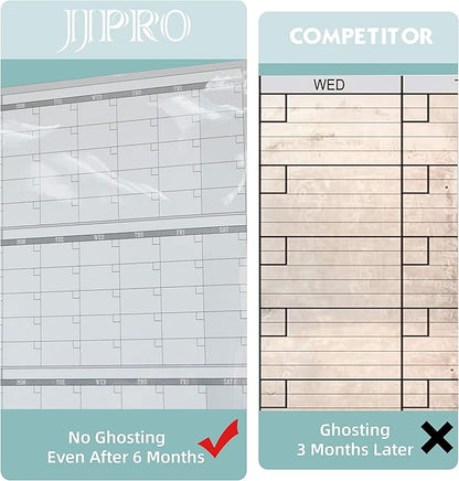 Large Dry Erase Wall Calendar - 60“ x 38" Undated Blank Yearly Planner - Giant Whiteboard 12 Month Poster - Premium Laminated Calendar for Classroom, Office, Project & Family Schedule
