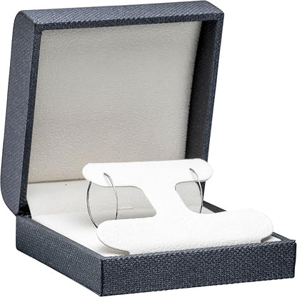Luxury Weave Textured Large T-Style Earring Gift Box for Women & Girls – Jewelry Box Ideal for Hoops, Hanging Earrings – Earring Case with Soft Suede Interior and Matching Outer Box