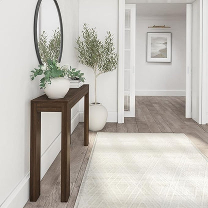 Plank+Beam Modern Solid Wood Console Table, 46 Inch, Sofa Table, Narrow Entryway Table for Hallway, Behind The Couch, Living Room, Foyer, Easy Assembly, Walnut
