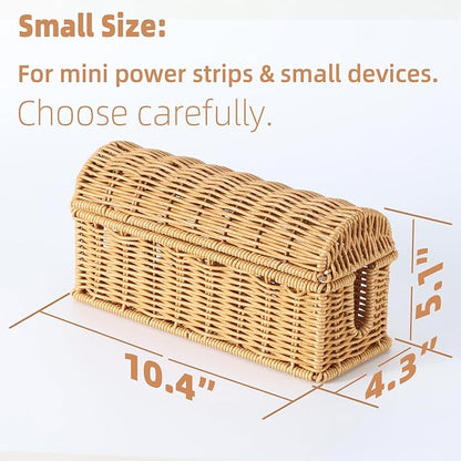 Small Basket to Hide Cords Specially Designed for Small Size Power Strips | Ventilated Wire Basket Only for Mini Power Strips