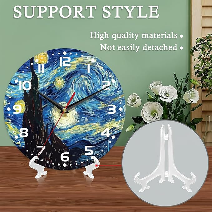 Blue Wall Clocks Battery Operated,Starry Sky Clock for Living Room,Decorative Wall Clock for Living Room,Bedroom,Bathroom and Kitchen,10 Inch