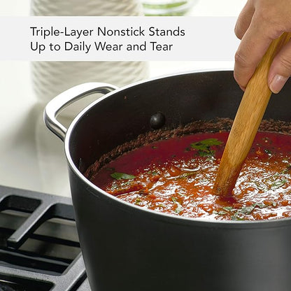 KitchenAid Hard Anodized Induction Nonstick Stock Pot/Stockpot with Lid, 8 Quart, Matte Black