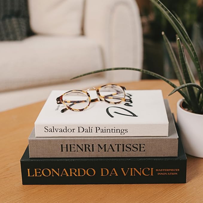 Elegant Linen Set of 3 Decorative Books for Home Decor Faux/Fake Books For Decoration Hardcovers Aesthetic Minimalist Coffee Table Décor Living Room Modern Entryway Table Bookshelf Storage Boxes