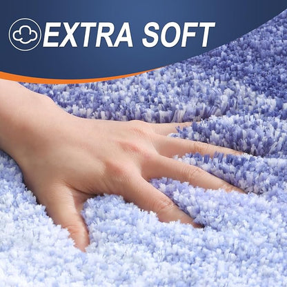 OLANLY Large Bathroom Rugs Mat 44x32, Extra Soft Absorbent Microfiber Bath Rugs, Rubber Backing, Quick Dry, Washable Bath Mats for Bathroom Floor, Tub and Shower, Home Decor Accessories, Blue-Violet