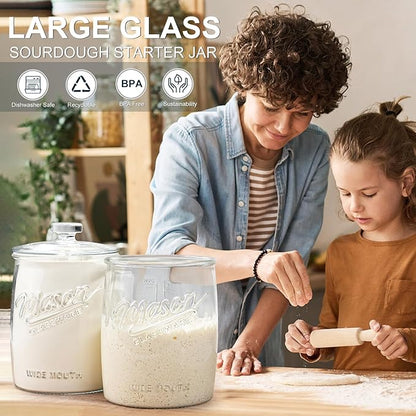 1 Gallon Glass Cookie Jar with Airtight Lid, Wide Mouth Mason Jar for Pantry & Laundry Room Organization, Large Apothecary Jars for Sugar, Candy, Rice, Dog Treat & Food Storage Jar– Set of 1