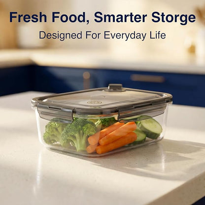 BPA-Free Plastic Airtight Food Storage Containers with Vented Lids, 5-Pack (3.4 Cups Each) for Meal Prep and Leftovers