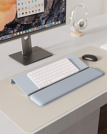 Laborio Computer Keyboard Wrist Rest Stand for Desktop, Keyboard Holder for Easy Typing with Wrist Pad for Office Desk, Home, School (Gray)