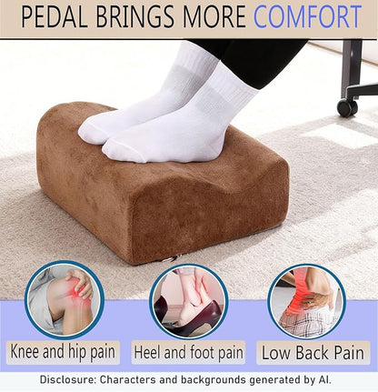 Foot Rest for Under Desk at Work,At Work Soft Ergonomic Footrest,Support Foot Pillow,Heel Chair,Leg Elevation Pillow,(Brown)