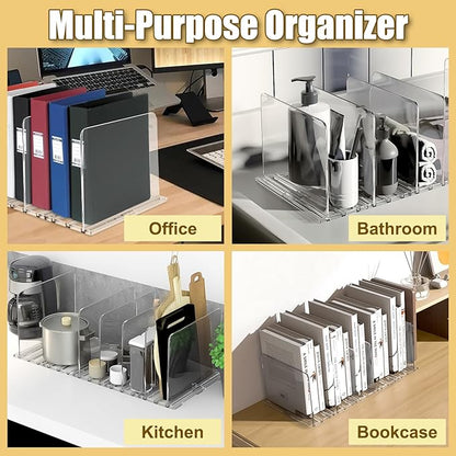 Adjustable Bag & Purse Organizer for Closet, Acrylic Shelf Dividers, Handbag Storage Organizer Clear Purse Dividers for Closet Organization Separators for Handbag, Book in Bedroom, Office