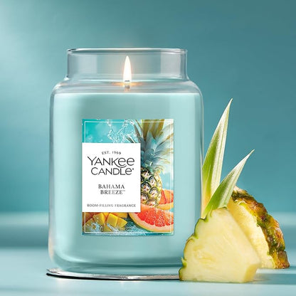Yankee Candle Bahama Breeze, Scented Candle, 22oz Large Jar with up to 150 Hour Burn Time, Giftable, Birthdays