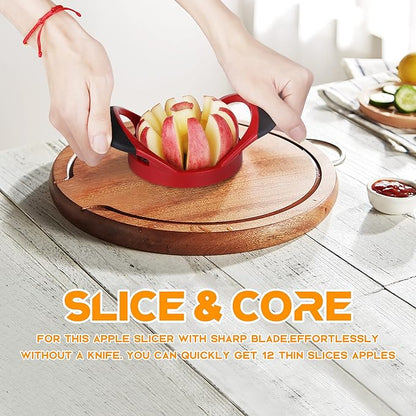 Supercenter Apple Cutter, Apple Corer and Slicer - 4.72 Inch Apple Slicer | Stainless Steel Apple Corer Tool with 12 Super Sharp Blades, lightweight Apple Slicer and Corer with Anti-slip Handle