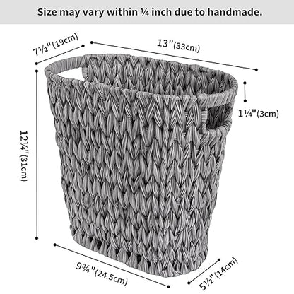 GRANNY SAYS Wicker Waste Basket - Waterproof, Space-Saving, 19L/5Gallon, Bathroom & Bedroom Trash Can
