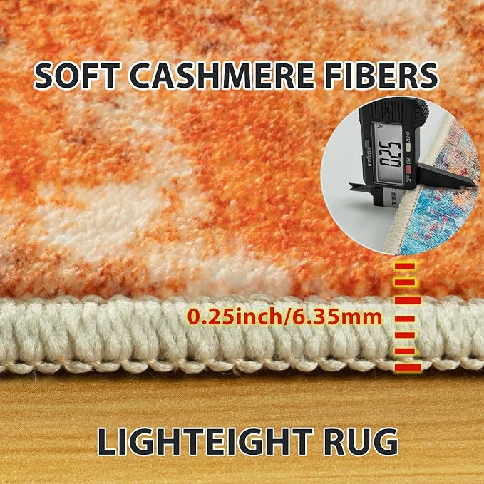5x7 Area Rugs for Living Room Rug Washable: Abstract Rug for Dining Room Bedroom Carpet Non Slip 5 by 7 Indoor Modern Nursery Home Office Colorful