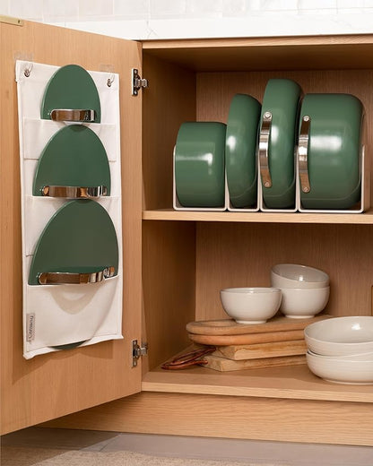 Caraway 24-Piece Nonstick Ceramic Cookware Set - Includes Fry Pans, Sauce, Sauté Pan, Dutch Oven, Petite Cooker, Stir Fry, Rondeau, Stock Pot, Lids & Storage Organizers - Marigold