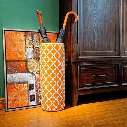 Porcelain Ceramic Umbrella Stand Umbrella Holder Modern Style Floor Vase for Storing Canes Walking Sticks for Entryway Indoor Decor 24‘’High
