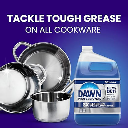 Dawn PRO Heavy Duty Manual Pot and Pan Detergent, Dish Soap Liquid for Dishwashing by Hand, Bulk Concentrate for Commercial Use, 1 gal (Case of 4)