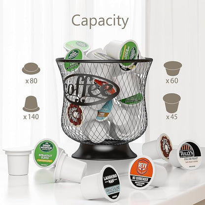 ITHSKUILL Coffee Pod Holder, Large K Cup Organizer, Large Capacity K Cup Storage for Keuring Espresso Capsule Coffee Creamer, Easy to Refill and Organize for Cafe Bar, Coffee Bar Decor