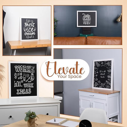 Loddie Doddie Magnetic Chalk Board - 18" x 22", White Frame, Wall Mount - Stain-Resistant Easy-Erase Surface - Magnetic Board Display For Photos & Notes - Kids Chalkboard for Creative Fun with Magnets