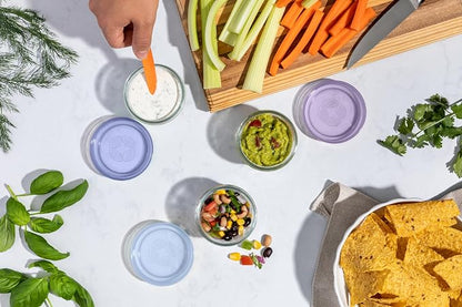 Ello Color Lock Glass Meal Prep Sets Leak-Proof Glass Food Storage Containers with Airtight BPA-Free Plastic Lids, Dishwasher, Microwave, and Freezer Safe