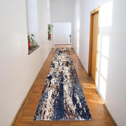 Keen Home Design Runner Rugs - 32"x192" Non-Shedding, Thick Pile Abstract Rugs for Kitchen, Living Room, Bedroom, Dining Room, Entryway - Size: 2'8" x 16', Skies Multi