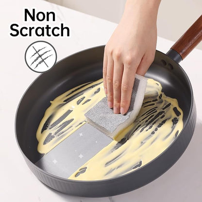 JOYMOOP Textured Clean Sponges, Dual-Sided Non-Scratch Soft Scrub Dish Sponge, Safe for Non-Stick Cookware, Kitchen and Household Cleaning, 36 Pack [Grey & White]