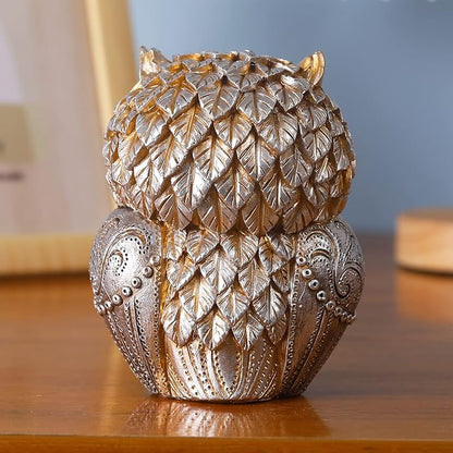 Artpaul Owl Decorations for Home Small Owl Decor Figurines Shelf Decor Home Office Living Room Decorations Birthday Gifts (Gold)
