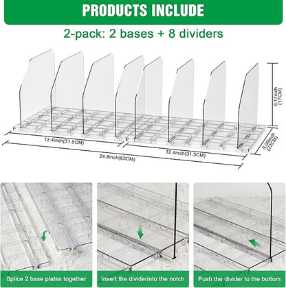Bag & Purse Organizer for Closet, 4 Sets Adjustable Clear Handbag Storage Shelf, Plastic Clutch Dividers for Closet Organizers and Storage-Keep Purses upright (4 Sets)