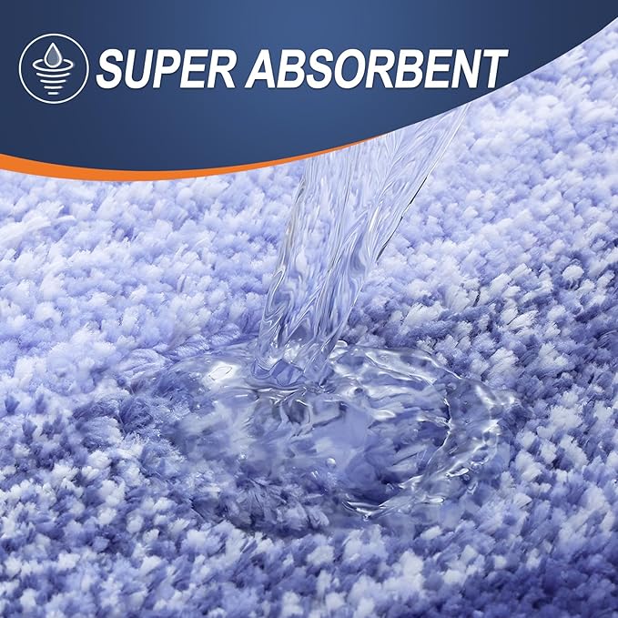 OLANLY Large Bathroom Rugs Mat 40x24, Extra Soft Absorbent Microfiber Bath Rugs, Rubber Backing, Quick Dry, Machine Washable Bath Mats for Bathroom, Tub and Shower, Home Decor Accessories, Blue-Violet