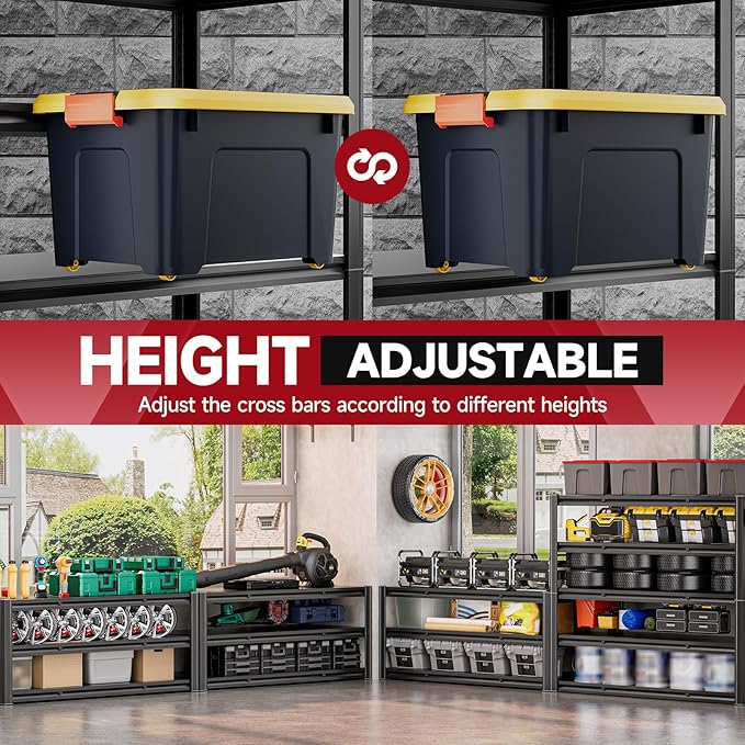 cynnda 5-Tier 60" W x 24" D x 72" H Garage Shelving Units 3000LBS Shelves Garage Heavy Duty Metal Shelf Unit Adjustable Basement Industrial Storage Racks