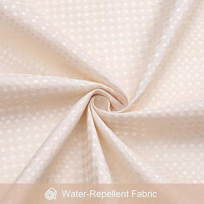 3 in 1 Extra Long Blush Pink Shower Curtain Set-72 W x 84 H, Modern Waffle and PEVA Liner Set with 12 Stainless Steel Hooks, Waterproof Fabric for Bathroom