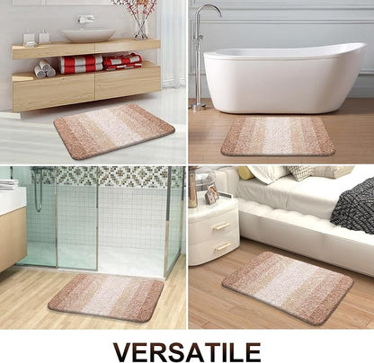 OLANLY Bathroom Runner Rugs Mat 59x20, Extra Soft Absorbent Microfiber Bath Rugs, Rubber Backing, Quick Dry, Washable Long Bath Mats for Bathroom Floor, Tub and Shower, Home Decor Accessories, Beige
