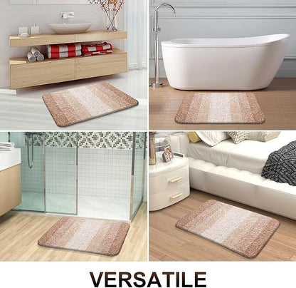 OLANLY Small Bathroom Rugs Mat 24x16, Extra Soft Absorbent Microfiber Bath Rugs, Rubber Backing, Quick Dry, Machine Washable Bath Mats for Bathroom Floor, Tub and Shower, Home Decor Accessories, Beige