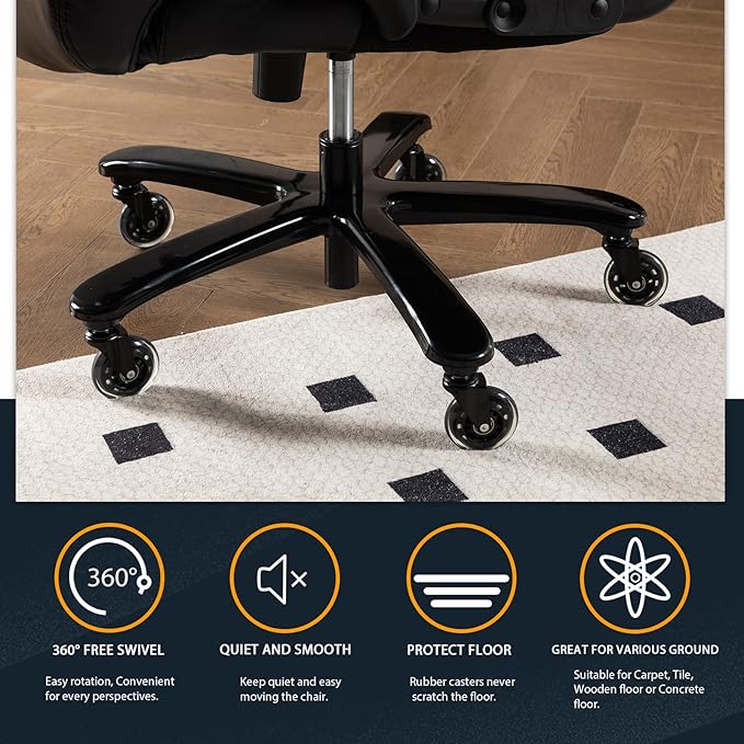Big and Tall Office Chair for Heavy People, 500LBS High Back Extra Wide Heavy Duty Executive Office Chair Comfortable for Home Office, Large Computer Desk Chair with Adjustable Lumbar Support Black