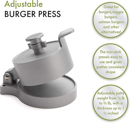 Cuisinart CABP-300 Adjustable Burger Press, Makes 1/4lb to 3/4lb Patties