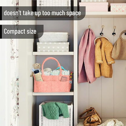 Mr. Pen- Baby Diaper Caddy Organizer, Coral, Nursery Storage Bin and Car Organizer for Diapers and Baby Wipes