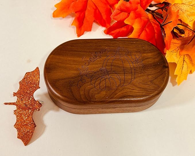 Wooden Jewelry Box Handmade - Personalized Jewelry Box for Women - Custom Name Gift for her, Oval Organizer with Magnetic Closure