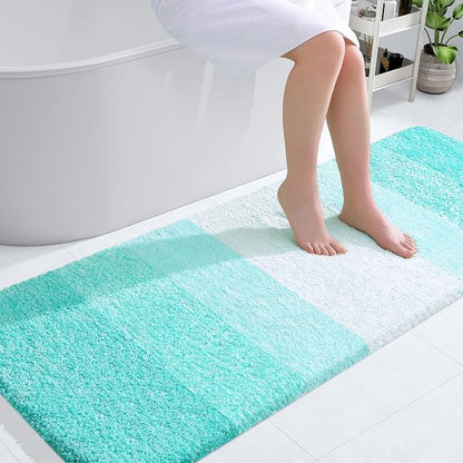 OLANLY Bathroom Runner Rugs Mat 59x24, Extra Soft Absorbent Microfiber Bath Rugs, Rubber Backing, Quick Dry, Washable Long Bath Mats for Bathroom Floor, Tub and Shower, Home Decor Accessories, Teal