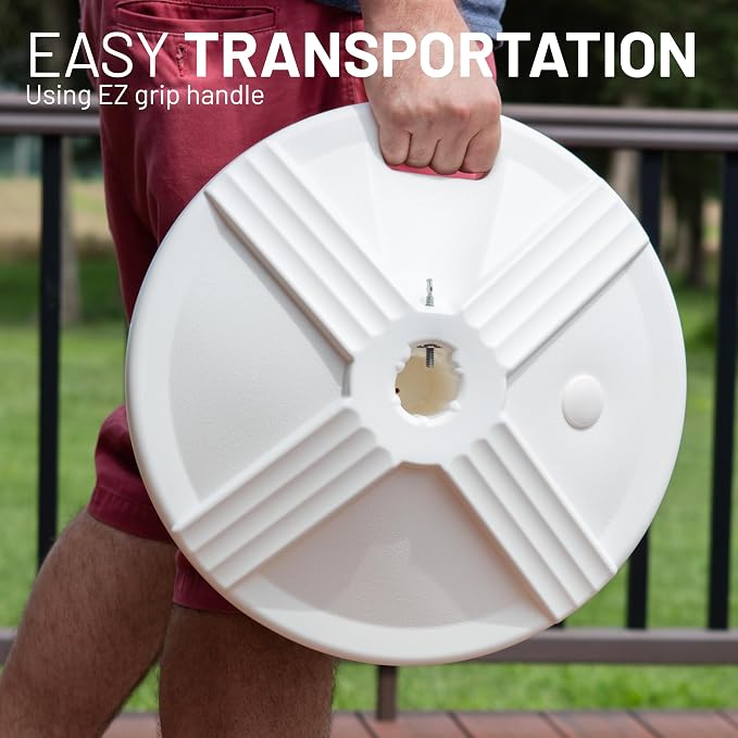 US Weight Durable 50 Pound Fillable Umbrella Base Designed to be Used with a Patio Table