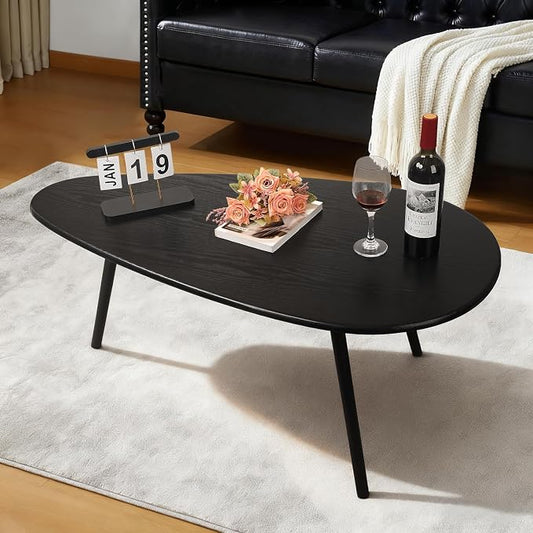Modern Coffee Table for Living Room Small Mid Century Coffee Tables Rustic Oval Coffee Tables Retro Accent Sofa Center Tables for Living Room Easy Assembly 22" D x 43" W x 18" H