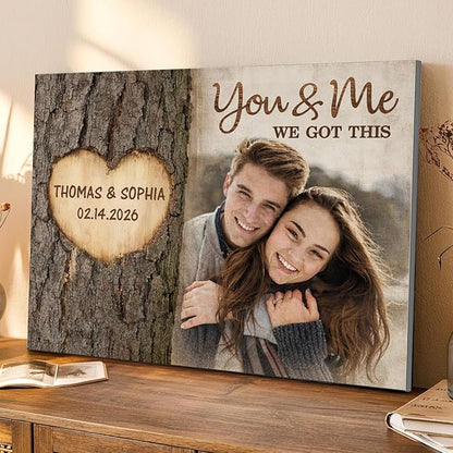 Love Signal Personalized Wall Art for Couples, Custom Photo Print Canvas/Poster/Frame, Anniversary, Valentine Day, Wedding, Birthday Gifts for Him Her Boyfriend Girlfriend, Husband Wife Bedroom Decor