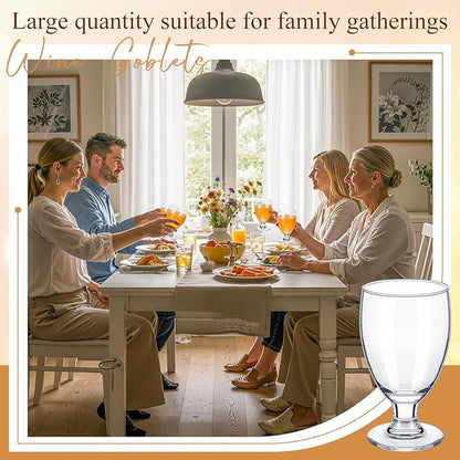 Patelai Set of 24 Clear Glasses 10.5 oz Water Goblet Glass Stemmed Water Glasses for Juice Wine Beer Tea Milk Cold Beverages Drinks Dishwasher Safe
