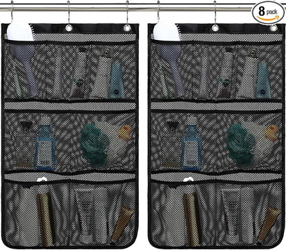 Fammart Mesh Shower Caddy Hanging, Quick-Drying Shower Organizer with 7 Pockets, Portable Bathroom Organizers and Storage for Shampoo, Soap, Loofah, Travel, and Cruise Essentials