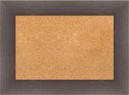 Amanti Art Natural Cork Board for Wall, 17x23 Vision Board with Brown Wood Frame, Small Corkboard Office Decor for Home Organization, Country Rustic Corkboard Pinboard to Display Items for Home