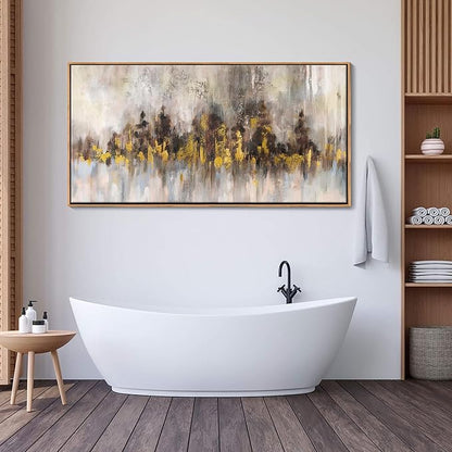 YDYSUNE Gold Abstract Wall Decor - Brown Canvas Wall Art for Living Room- Large Modern Artwork - Oil Painting Pictures for Bedroom Kitchen Home Office