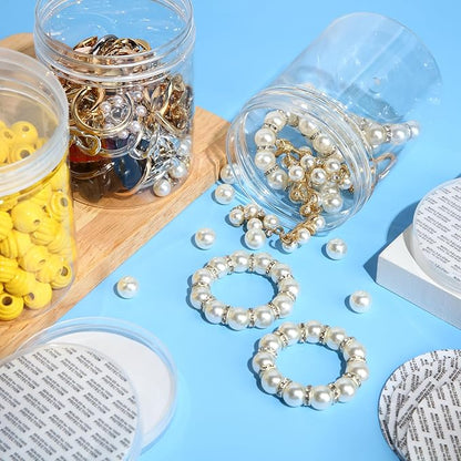 Irenare 24 Pcs 16 oz Plastic Jars with Lids Clear Plastic Containers Wide Mouth Food Mason Jars Airtight Storage Containers for Cake, Dried Fruit, Honey, Nuts, Carft, Scrub Cream(Clear Lids)
