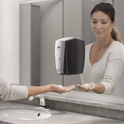 Rubbermaid Commercial Products AutoFoam Hand Soap & Sanitizer Dispenser Black/Black Pearl Touchless Wall Mount Battery Operated for Restrooms in Offices/Hotels/Entertainment/Schools