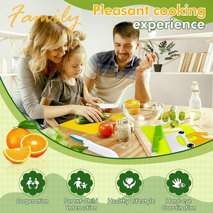 Chanking 13 Pieces Kids Safe Knife Set for Real Cooking Child-Friendly Plastic Chef Tools Montessori Kitchen Toys for Toddlers Birthday Gifts for Boys and Girls Ages 4+ (B)