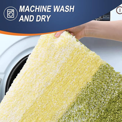 OLANLY Small Bathroom Rugs Mat 24x16, Extra Soft Absorbent Microfiber Bath Rugs, Rubber Backing, Quick Dry, Washable Bath Mats for Bathroom Floor, Tub and Shower, Home Decor Accessories, Olive Green