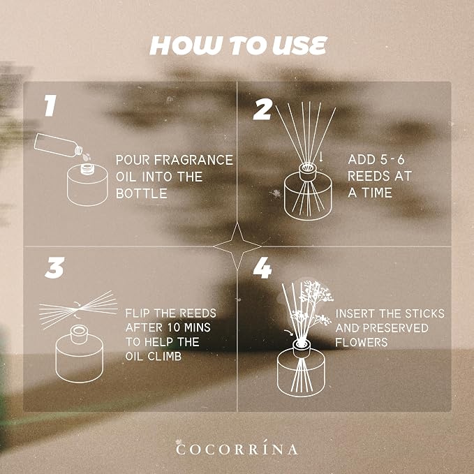 Cocorrína Reed Diffuser Refill - Clean Linen 6.7 oz. Scented Oil for Reed Diffuser Home Fragrance for Bedroom, Bathroom Home Decor
