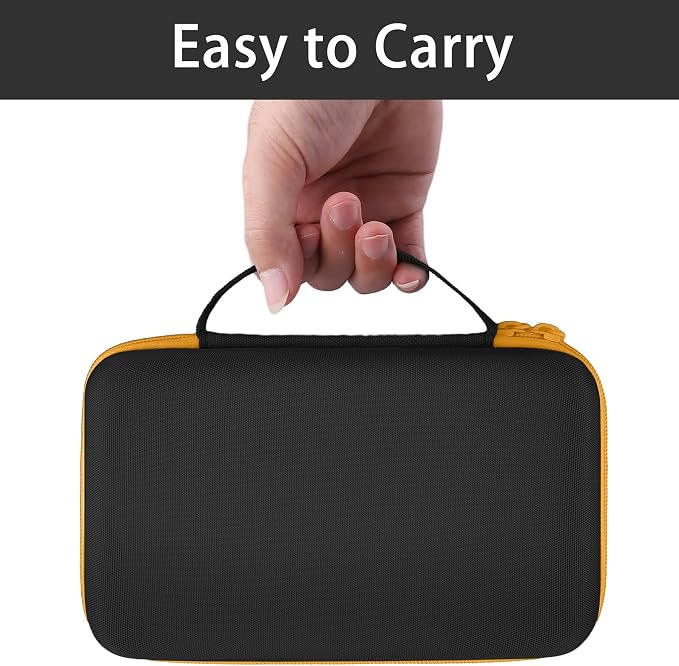 Label Printer Case Compatible with Brother P-Touch PTH110BP/PTH110/PTH111 Pro Label Maker(Black Case,Yellow Zipper)